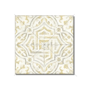 Gold And Grey Ceramic Tile - Bathroom Tile - Decorative Ceramic Tile Backsplash - Backsplash Tile - Ceramic Tile With A Pattern