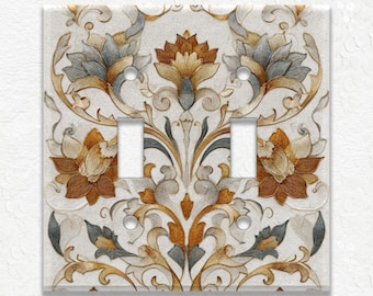 Floral Art Nouveau Design Metal Light Switch Covers & Outlet Covers, Decorative Switch Plates Receptacle Covers, Decorative Wall Plates