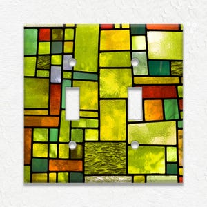 Stained Glass Art Nouveau Design Home Decor - Metal Light Switch & Outlet Covers - Switch Plates And Green Switch Plates - Wall Decor