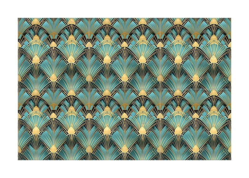 Picture of Ceramic Tile Art Deco Design Turquoise Blue Kitchen Backsplash Tile ...