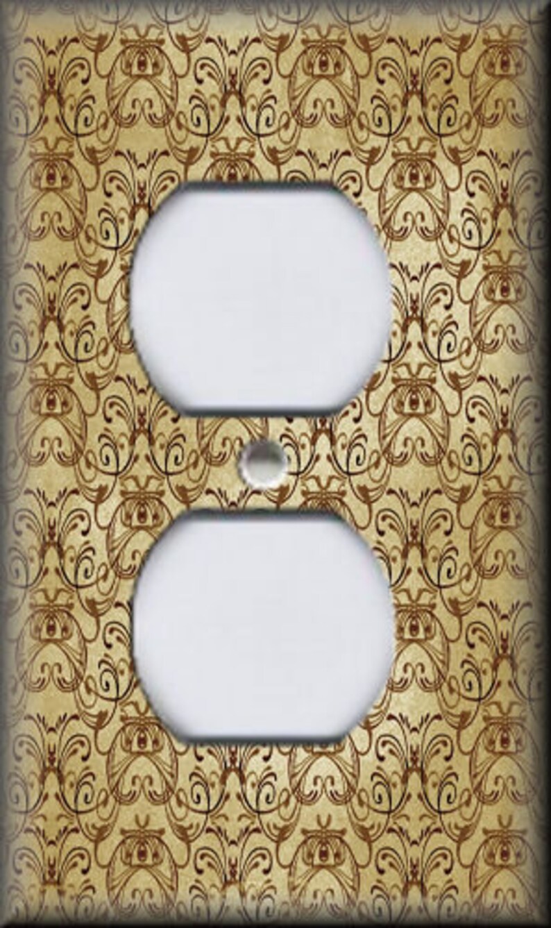 Vintage Art Nouveau Design Tan Gold Art Nouveau Home Decor Free Shipping Switch Plates Outlet Covers Metal Light Switch Plate Cover
