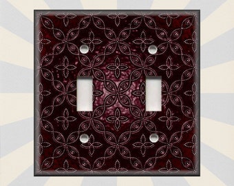 Dark Red Wine Pattern Home Decor Switch Plates - Metal Light Switch Cover - Switch Plates And Outlet Covers Free Shipping Luna Gallery