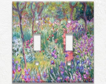 Monet Art Flower Garden Monet Light Switch Plate Covers - Metal Light Switch Plate Cover - Switch Plates Outlet Covers - Home Decor