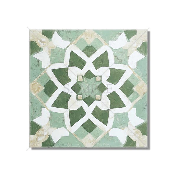 Aged Green Ceramic Tile - Vintage Aged Design Tile - Unique Green Kitchen Backsplash Tile - Unique Green Bathroom Tile - Green Accent Tiles