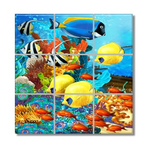 Ceramic Tile Mural - Tile Mural Tropical Fish Design Tile Mural 12.75&quot;x12.75&quot; Or 18&quot;x18&quot; Backsplash Kitchen Mural Bathroom Tile Art Mural