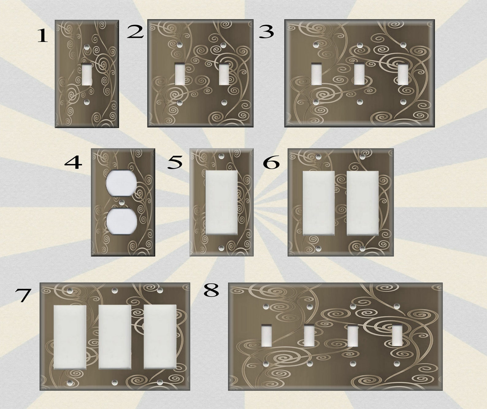 Metal Light Switch Plate Covers Contemporary Art Decor Etsy