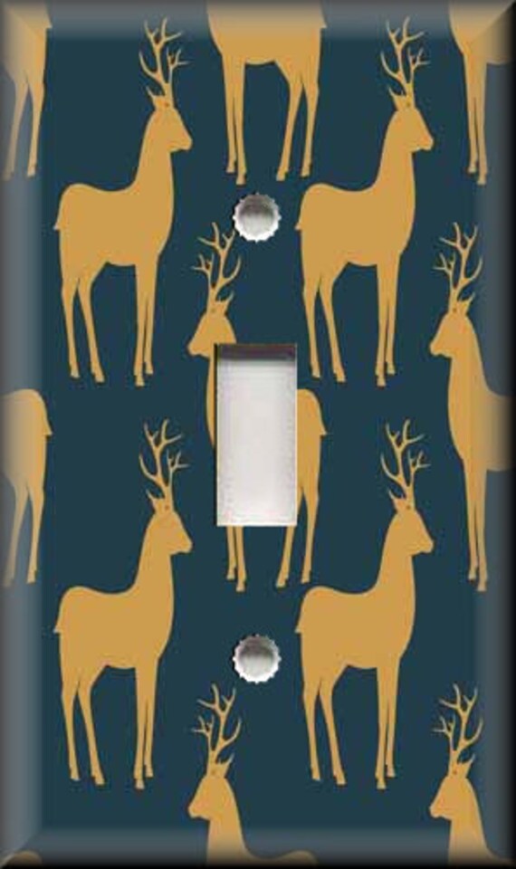 Metal Light Switch Plate Cover Wild Deer Home Decor Deer Rustic Cabin Decor 