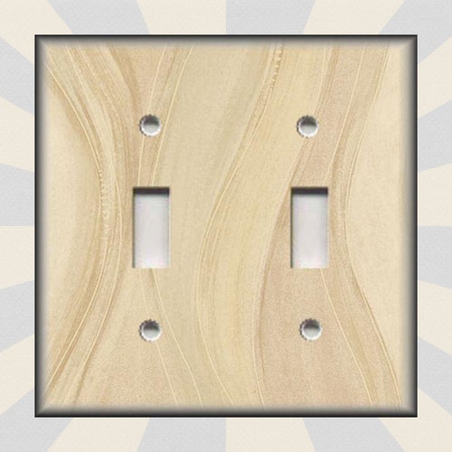 Metal Light Switch Plate Cover Birch Wood Design Home Decor Rustic Decor Cabin 