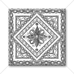 Gray And White Ceramic Accent Tile - Decorative Tile Grey Design Backsplash Tile Kitchen Tile Bathroom Tile Patterned Ceramic Tile