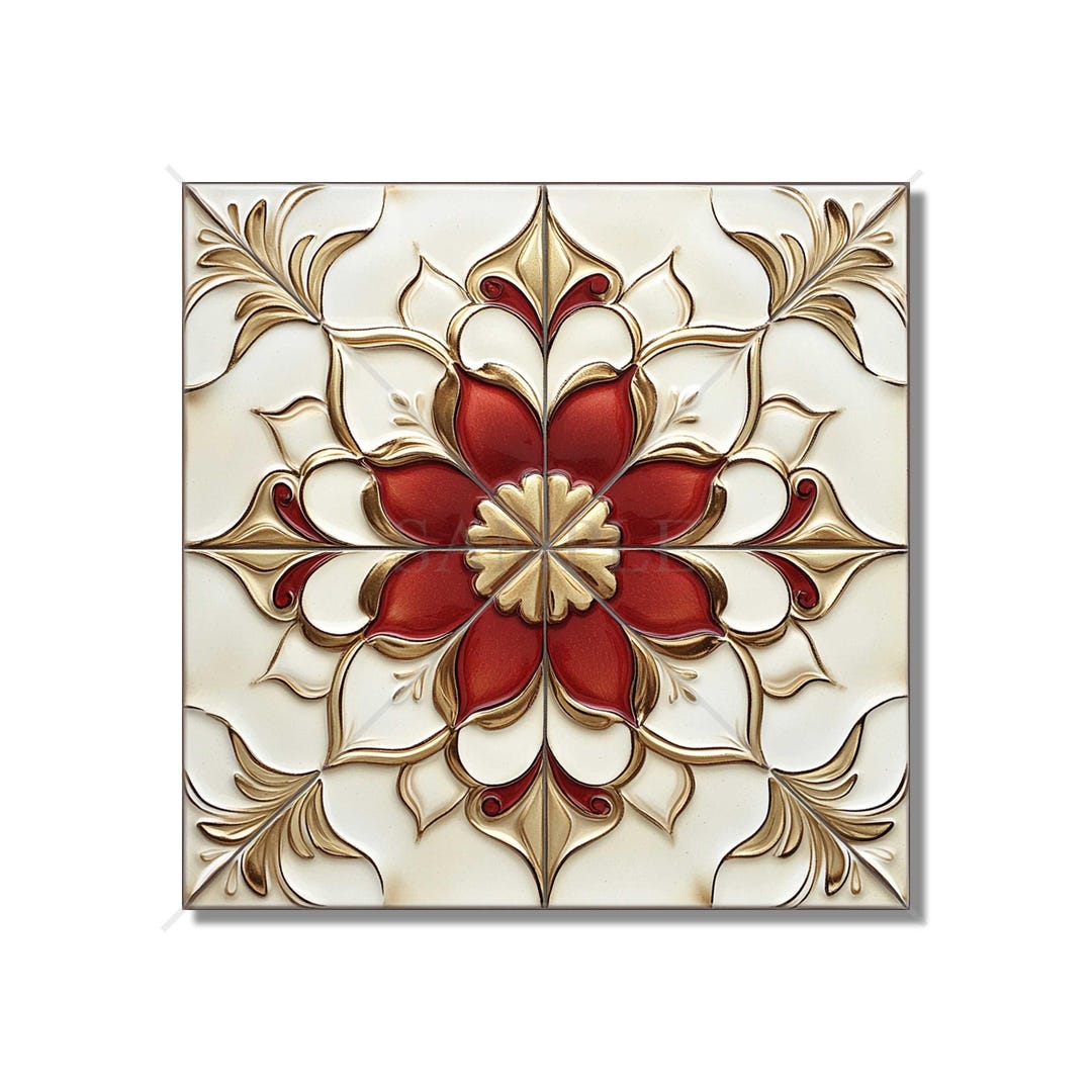 Red Ceramic Pattern Red Ceramic Tile Unique Patterned Red Kitchen Backsplash Tiles Red ...