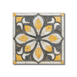 Antique Beige And Gold Patterned Ceramic Tile - Kitchen Backsplash - Beige Patterned Bathroom Tile - Vintage Design Beige Fireplace Tiles