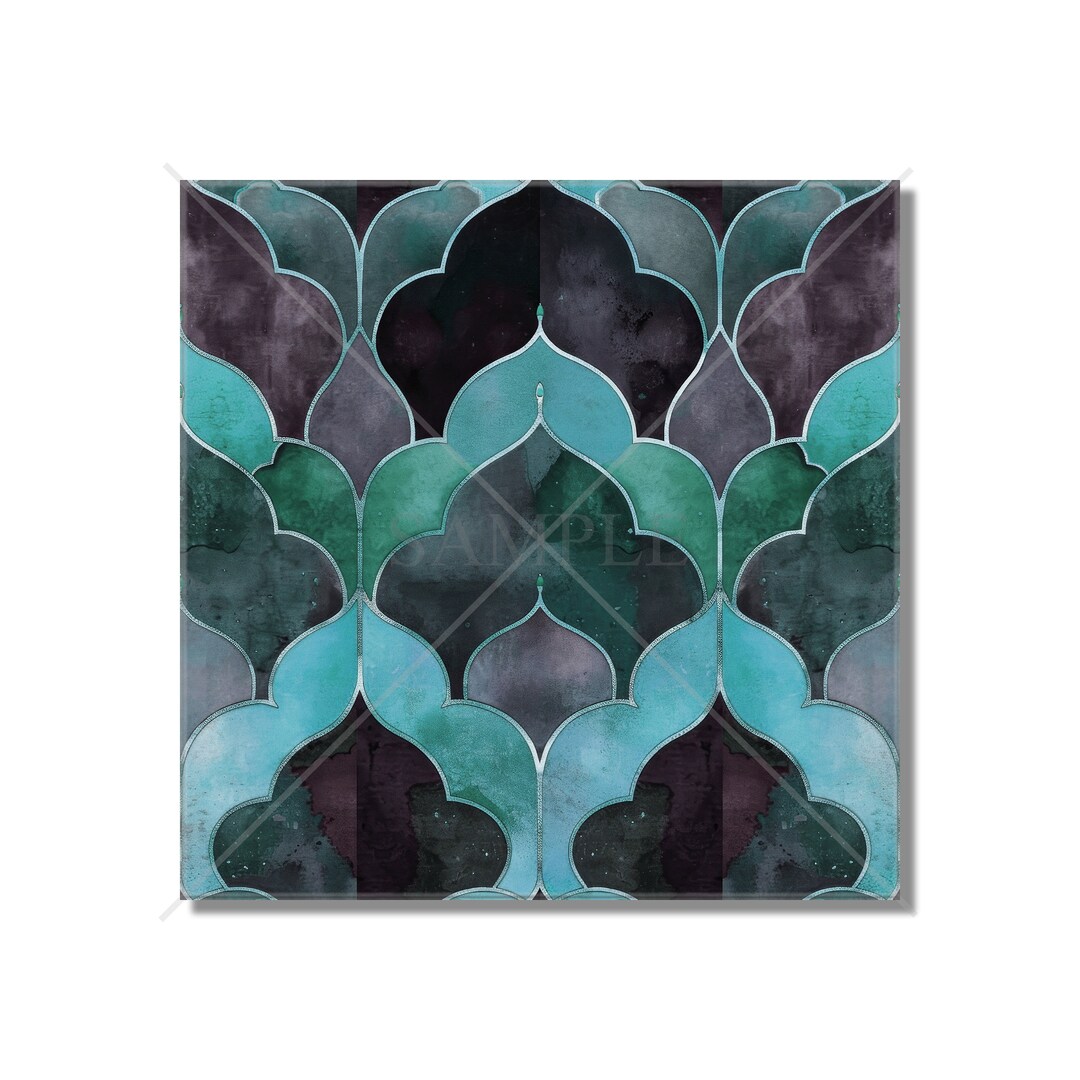 Blue Green Moroccan Ceramic Tile - Kitchen Backsplash Tile - Bathroom ...