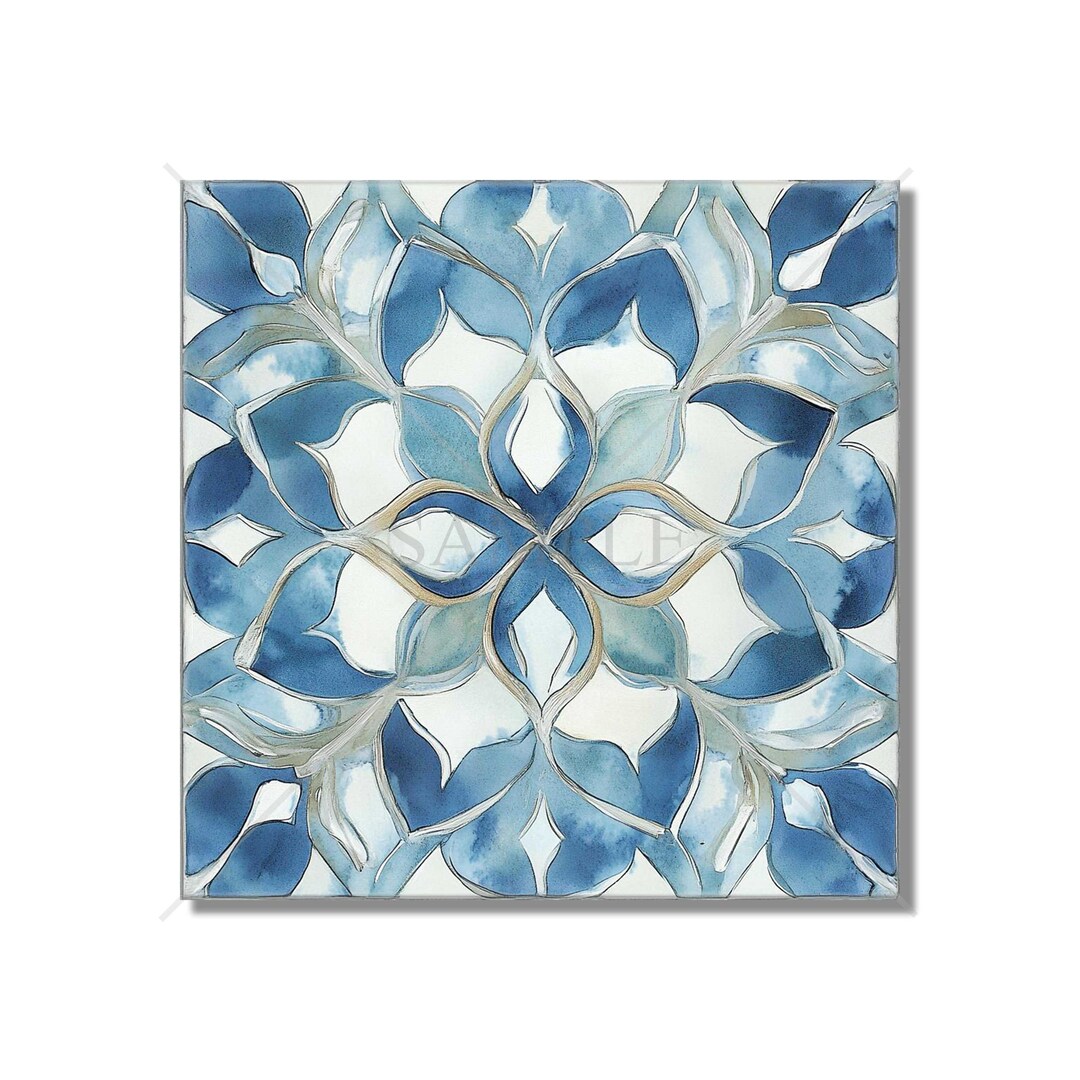 Blue and White Ceramic Tile Kitchen Tile Blue Backsplash Tile Blue