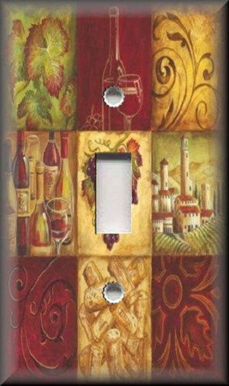 Metal Light Switch Plate Cover Tuscan Wine Home Decor Wine Etsy