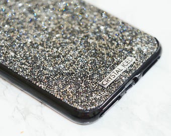 CRYSTAL ICED Apple iPhone 8 UltraFine Rocks SWAROVSKI Crystal Mobile Phone Cover Bling - Grey Edition