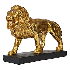 Hansmeier | Löwe Tischdeko Skulptur | 43 x 28 cm | Gold | Löwen Deko