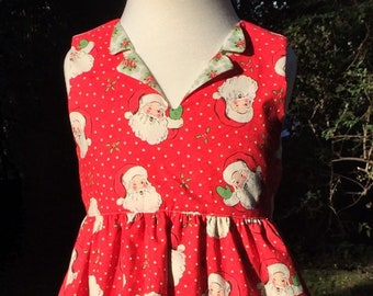 Girls Christmas Dress, Santa Dress, Size 3T, Ready to Ship