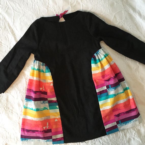 black and rainbow dress