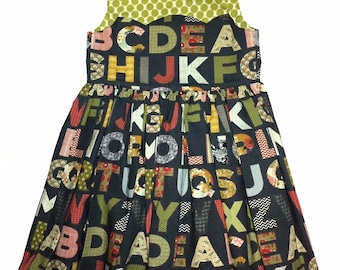 Back to school dress, Alphabet dress, First day dress