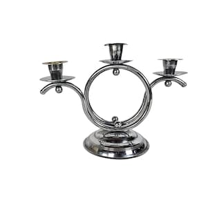Art Deco - decorative chrome candlestick - Bauhaus style - Holland - 30s