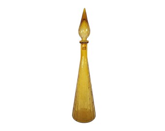 Vintage carafe - Empoli - glass art - amber colored - Italy - 1960