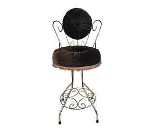 Vintage Chiavari-style chair, metal, brass, 1950s