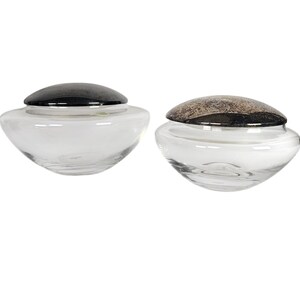 Dutch design - Siem van der Marel - 2 Royal Leerdam design bowls with silver-plated lids