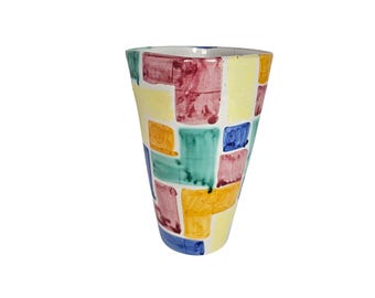 Atributo Fratelli Fanciullacci - Multicolor - Arlequim - Itália - cerâmica - Vaso XL - anos 60