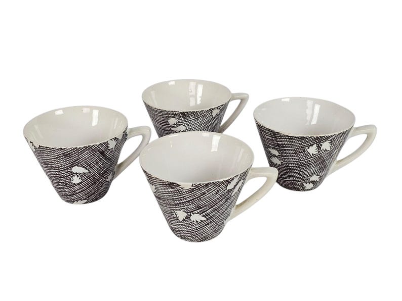 Plateelbakkerij Zuid Holland (PZH) - Gouda - Holanda - xícaras e pires (4) - 1950 imagem 4