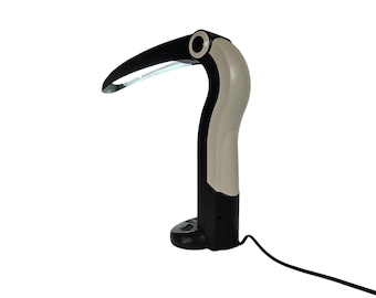 Toucan table lamp - pop art - design H.T. Huang - black/white - 80s