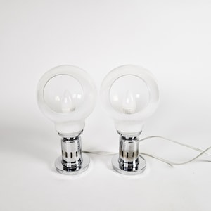 Murano - Mazegga - Carlo Nason - table lamps (2) set - glass - chrome - 60&#39;s
