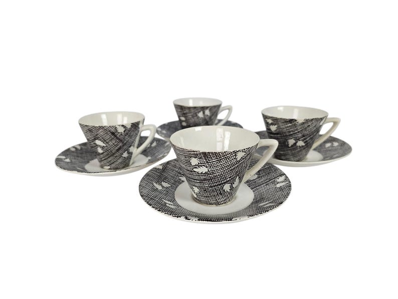 Plateelbakkerij Zuid Holland (PZH) - Gouda - Holanda - xícaras e pires (4) - 1950 imagem 1