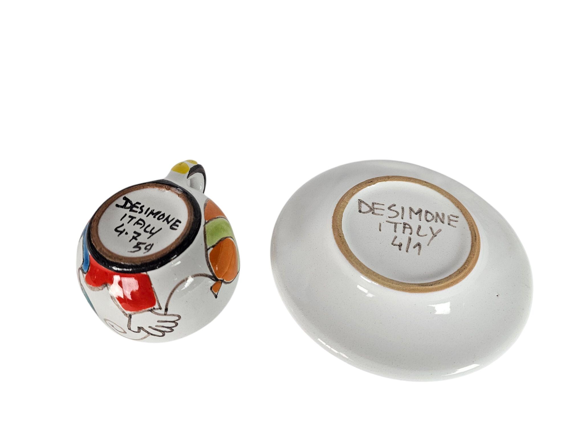 Desimone - Cup and Saucer - Ceramic - Italy - 3rd Quarter 20th