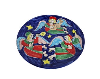 La Musa - Placa XL - estilo Giovanni De Simone - pintada à mão - Picasso - anos 80