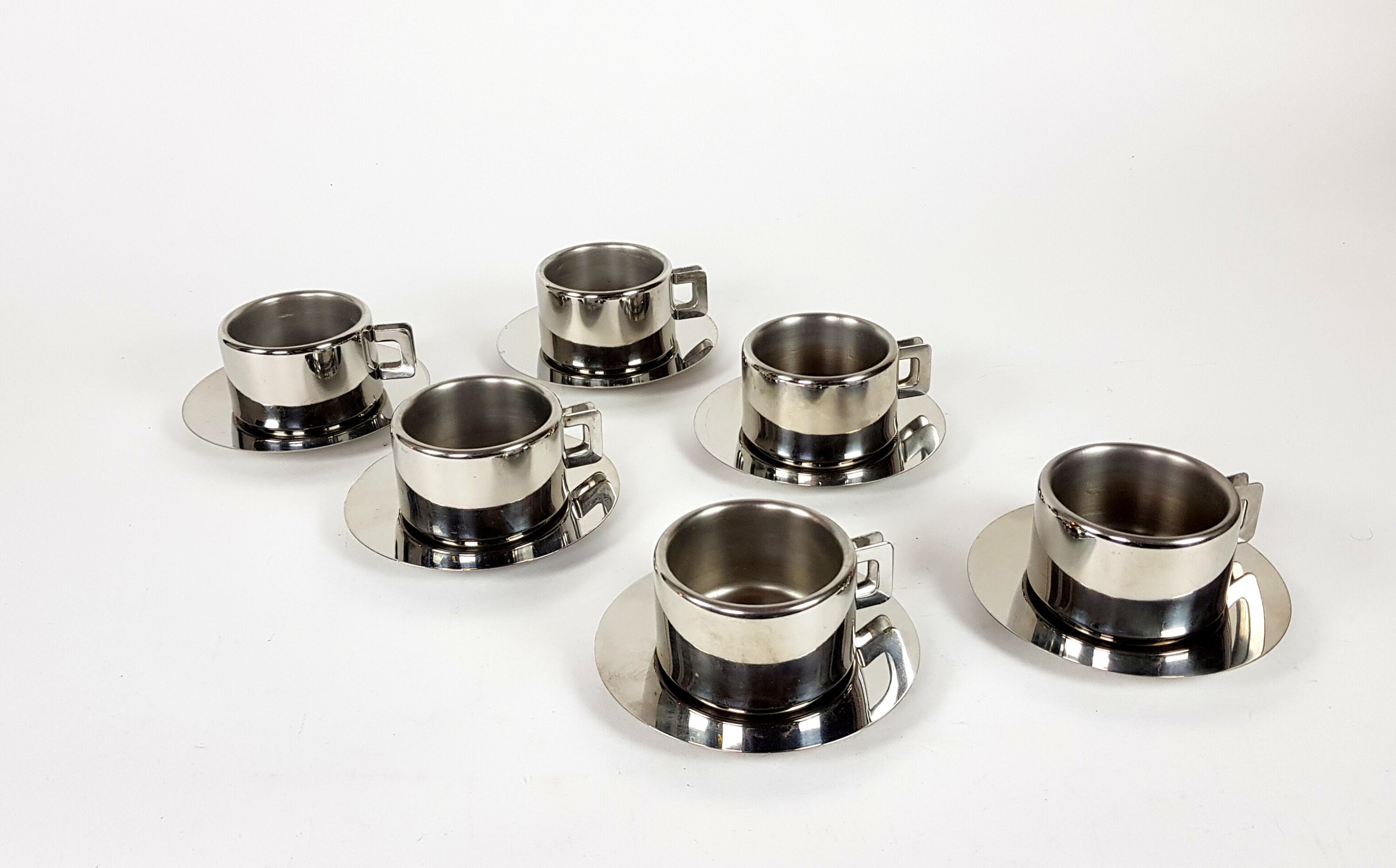 - Casalinghi STO head and dishes 3 Italian design memphis Milano style - - Tracanzan Alfa Pallina oro espresso set Oro 5 8