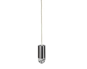 Raak Amsterdam - B 1015 - 'bullet' pendant lamp - aluminium - crystal - Holland - 60s