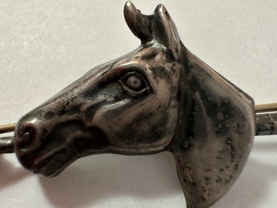 Dressage stock tie pin, Vintage sterling - image 3