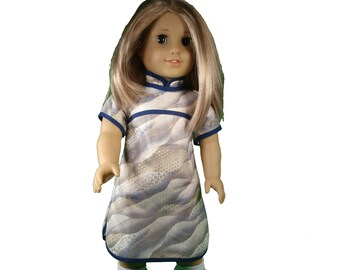 Beautiful Gold, Blue and White Chinese New Year Dress for 18 inch Dolls like American Girl