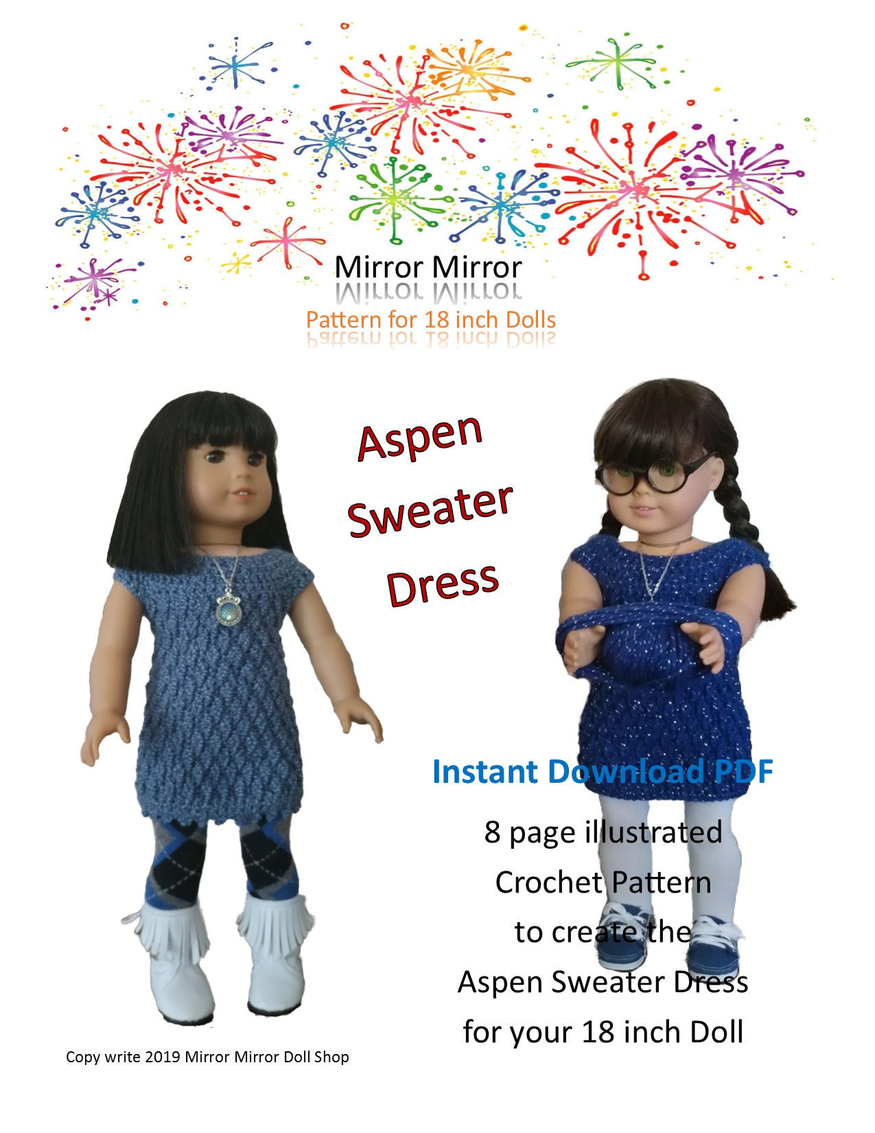 30 American Girl Crochet Patterns for Dresses, Accessories, and Giftable Doll Looks 31 Aspen Sweater Dress