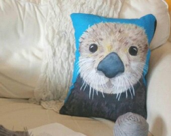 Mokopolaaii Lovely Sea Otter Cute Animal Printed Decorative Cushion Pillow Case for Car Sofa Bedroom Decor Kids Girls Boys 18x18 Inches Mokopolaaii Lovely Sea Otter Cute Animal Printed Decorative Cushion Pillow Case for Car Sofa Bedroom Decor Kids Girls Boys 18x18 Inches