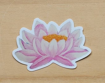 Lotus Sticker, Flower Sticker, Pink Floral Sticker, Water Lily, Lotus, Floral Sticker, Spiritual, Zen, Enlightenment, Magical Lotus, Vinyl