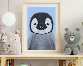 Baby Penguin Art Print: Signed Giclee Nursery Decor