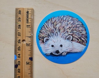 Adorable Hedgehog Vinyl Sticker, Cute Hedgehog Water Resistant Sticker