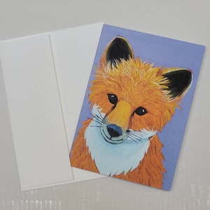 Fox Blank Note Cards Fox Stationery Forest Animals Blank Note Cards Gifts for Her Stocking Stuffer Baby Fox Thank You Purple Fox Gift idea
