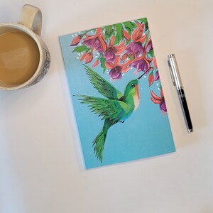 Hummingbird Lined Notebook Hummingbird and Flower Hummingbird Journal Garden Notebook Gift for Her Hummingbird Gift Hummingbird Diary