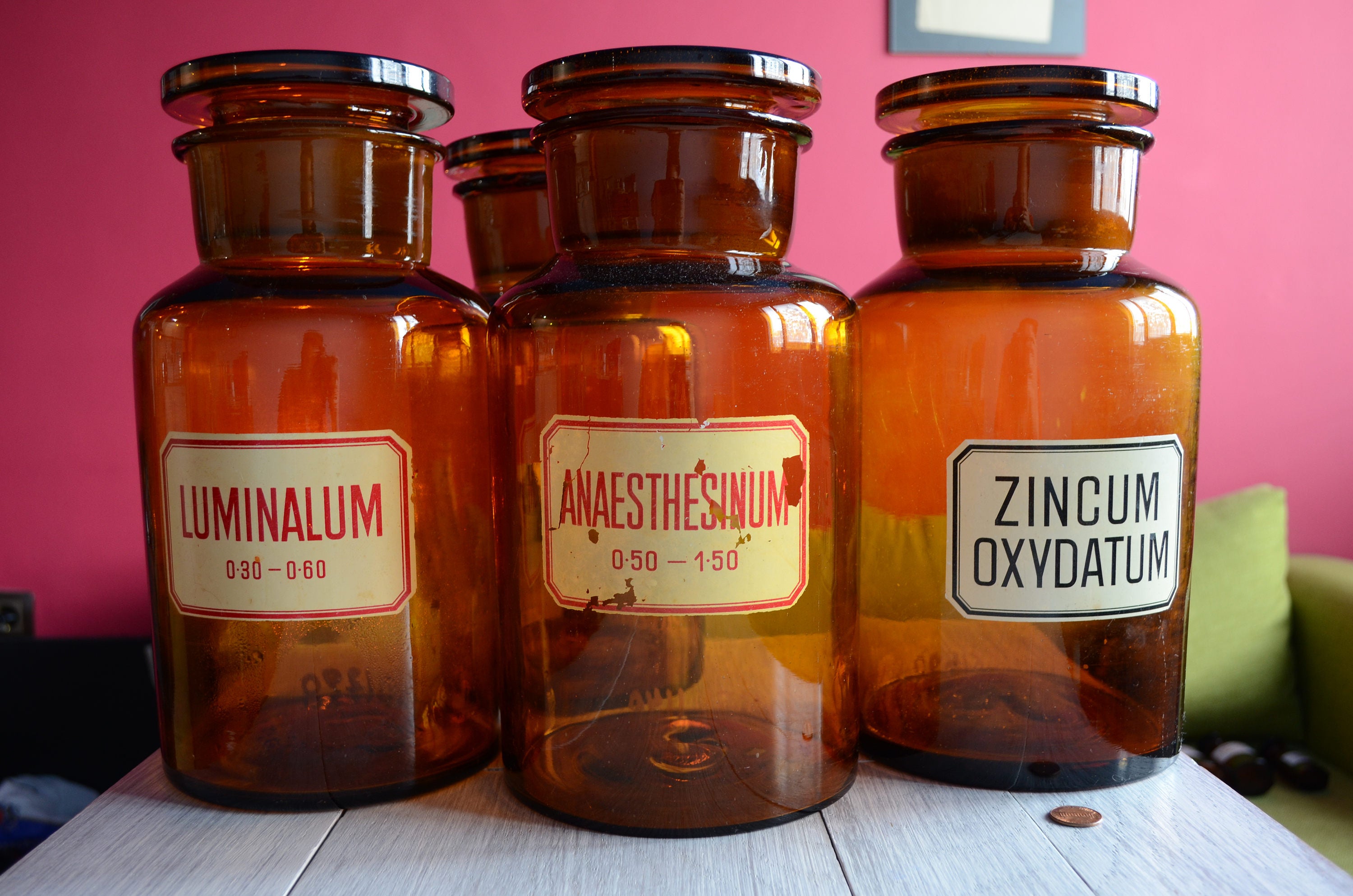 Vintage pharmacy amber glass JARS EXTRA LARGE V1 | Etsy