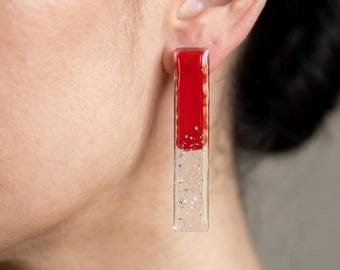 RED PAUSE EARRINGS