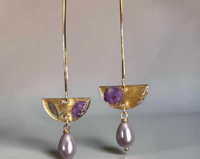 GOLDEN LAVENDER EARRINGS
