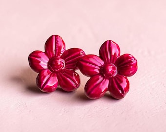BURGUNDY MYOSOTIS EARRINGS