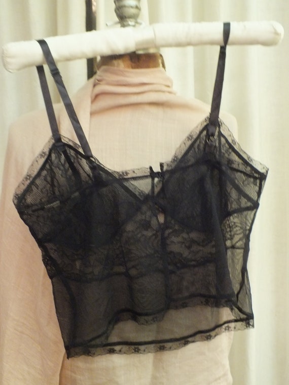 Vintage Black Lace Camisole Victoria's Secret Sz … - image 9